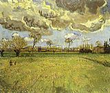 Stormy Canvas Paintings - Landscape under Stormy Skies